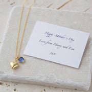 Personalised Gold Swarovski Birthstone Heart Necklace