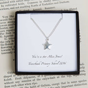 Personalised Teacher Silver Star Necklace