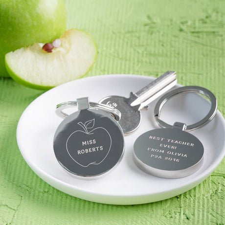 Personalised Thank You Teacher Apple Keyring