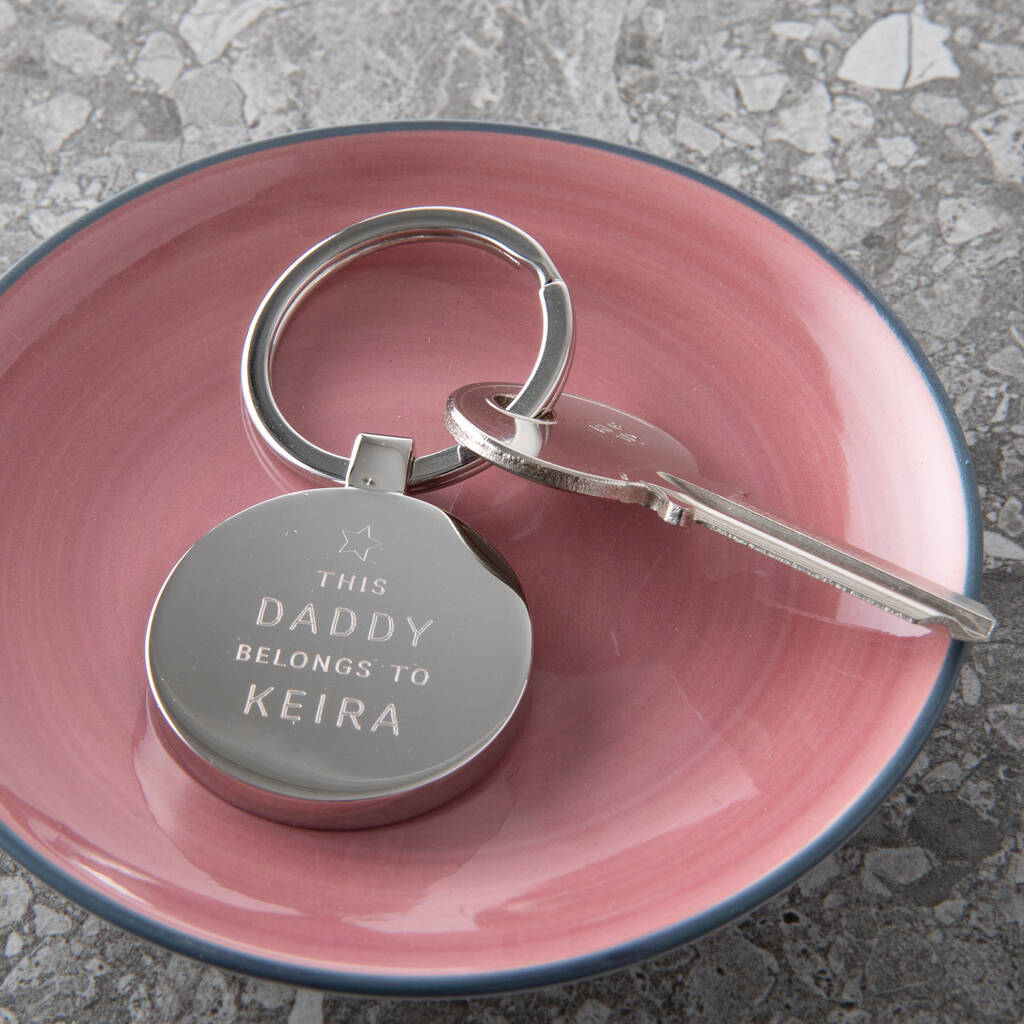 Personalised This Daddy Belongs To Keyring