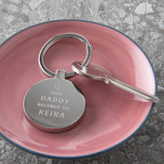 Personalised This Daddy Belongs To Keyring
