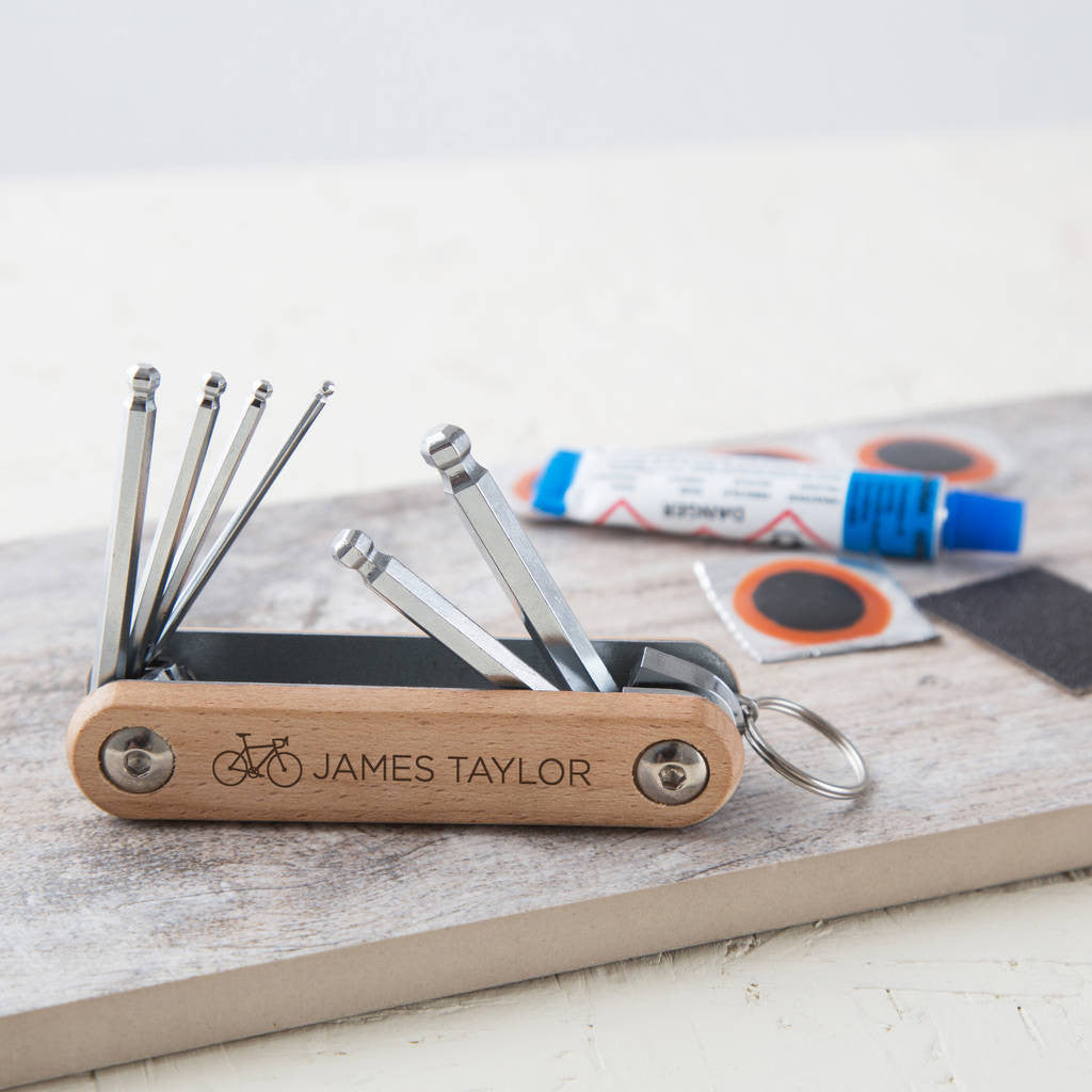 Personalised Wooden Bicycle Allen Keys Tool Kit