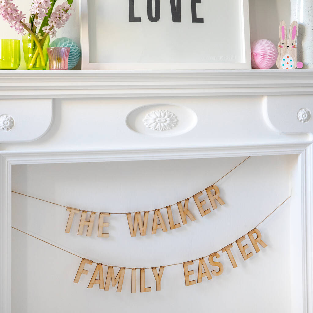 Personalised Wooden Easter Family Garland