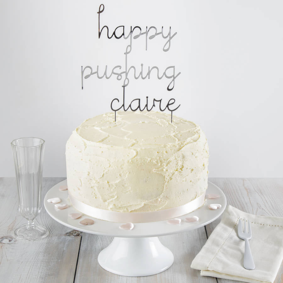 Personalised Happy Pushing Cake Topper