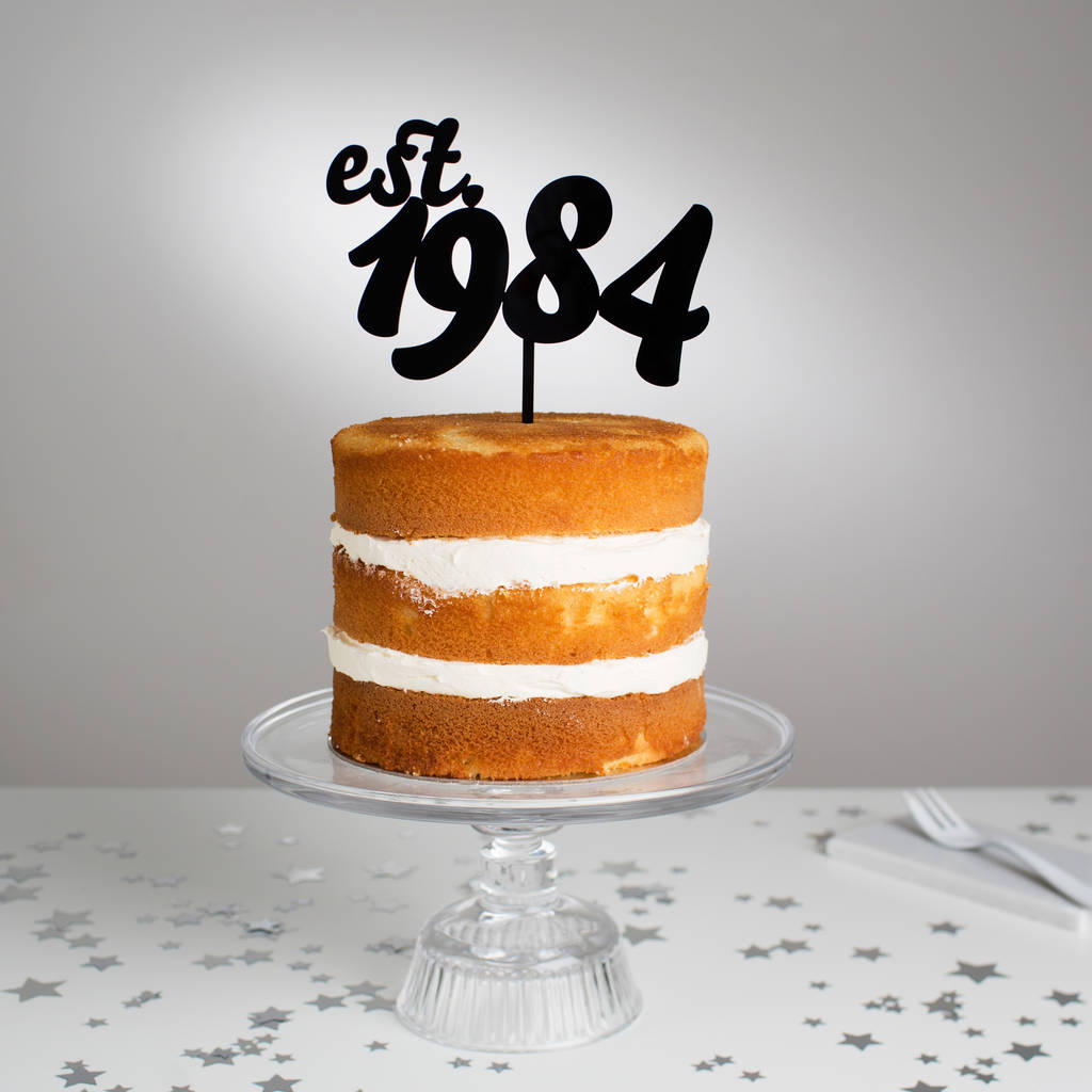 Personalised Retro Year Established Cake Topper
