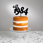 Personalised Retro Year Established Cake Topper