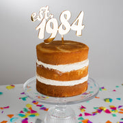Personalised Retro Year Established Cake Topper