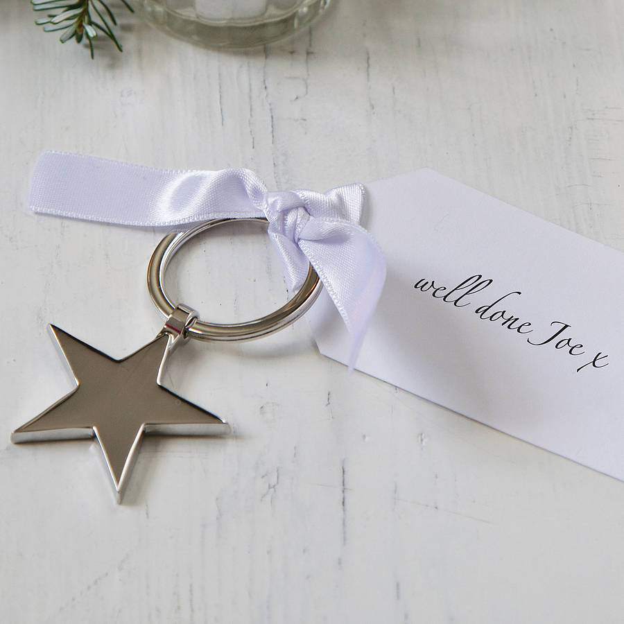 Star Keyring With Personalised Tag