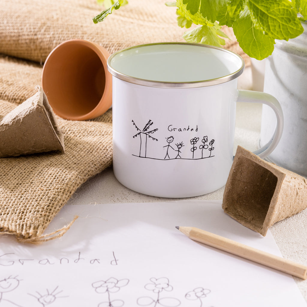 Personalised Father's Day Drawing Enamel Mug