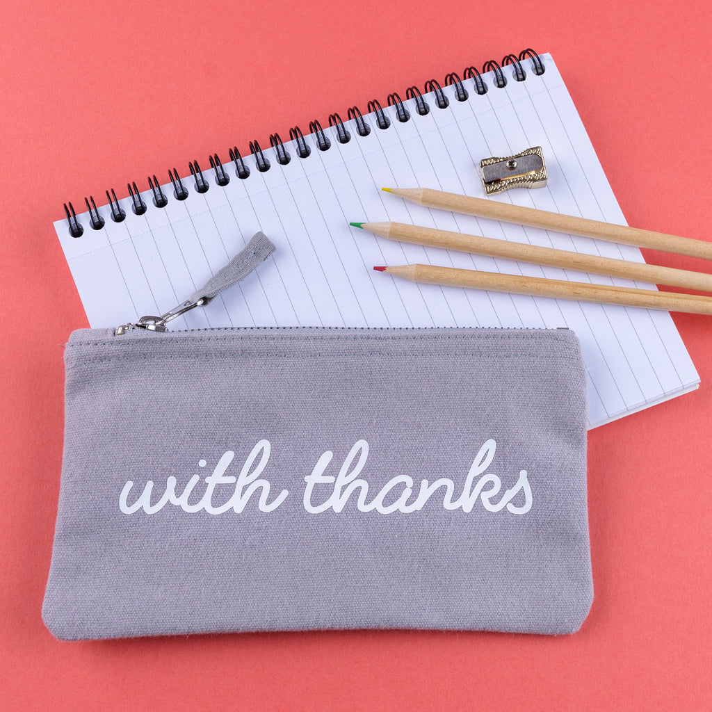 With Thanks Back To School Canvas Pencil Case