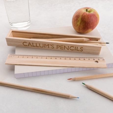 Personalised Wooden Pencil Case Box