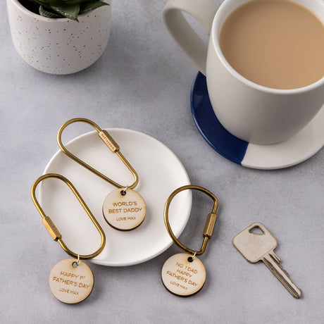 Personalised Brass Father's Day Keyring