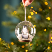 Personalised Illustrated Penguin Christmas Snow Dome Bauble