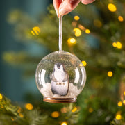 Personalised Illustrated Penguin Christmas Snow Dome Bauble