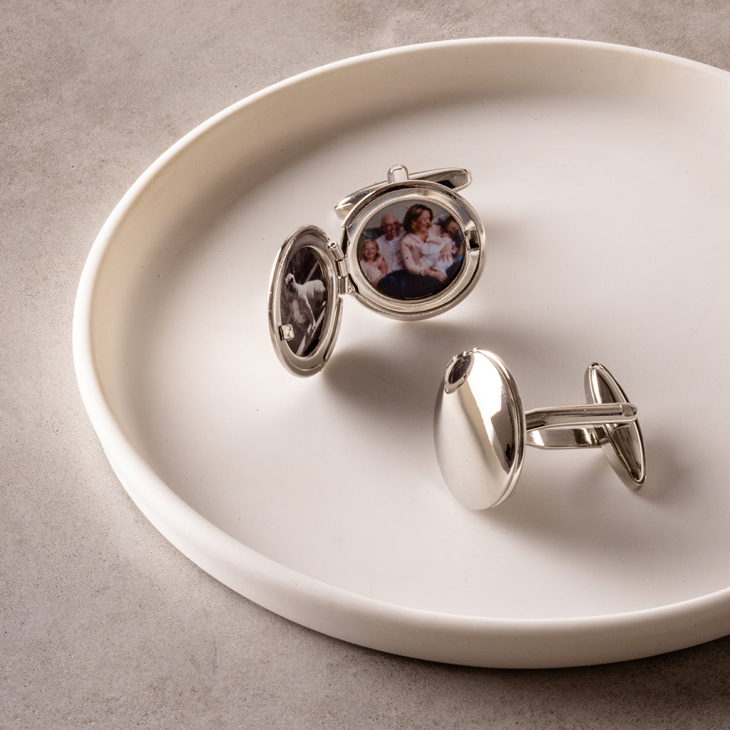 Personalised Locket Cufflinks For Father's Day