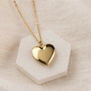 Personalised Plain Heart Locket Necklace With Photo