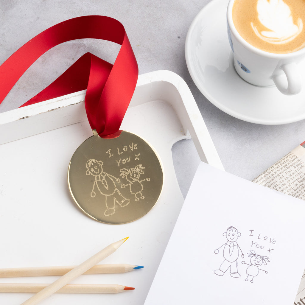 Personalised Father's Day Child's Drawing Medal