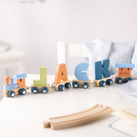 Engraved Birthday Polar Wooden Name Train Set