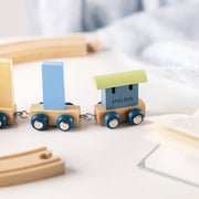 Engraved Christening Polar Wooden Name Train Set