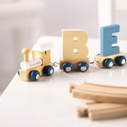 Engraved Christening Polar Wooden Name Train Set