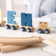 Engraved Christening Polar Wooden Name Train Set