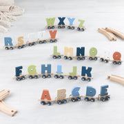 Engraved Christening Polar Wooden Name Train Set