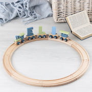 Engraved Christening Polar Wooden Name Train Set