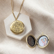 Personalised Vintage Antique Gold Round Photo Locket For Her