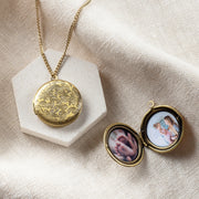 Personalised Vintage Antique Gold Round Photo Locket For Her