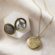 Personalised Vintage Antique Gold Round Photo Locket For Her