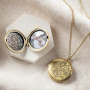 Personalised Vintage Antique Gold Round Photo Locket For Her