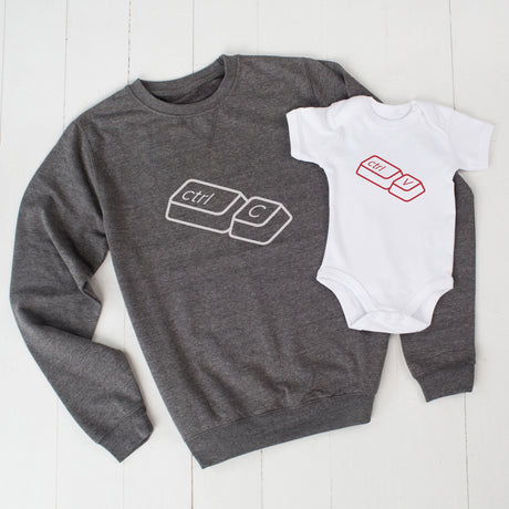 Grey Copy And Paste Father's Day Jumper Set