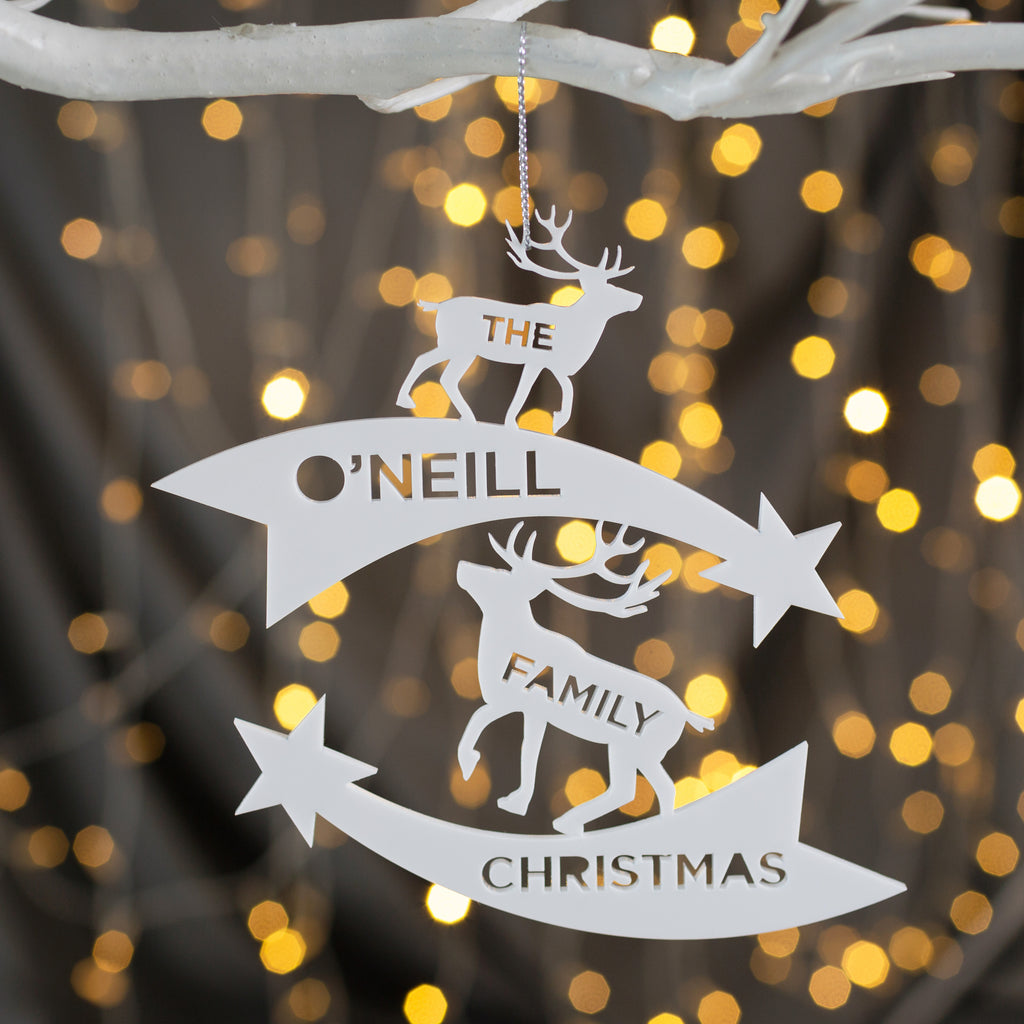 Personalised Reindeer Family Christmas Decoration