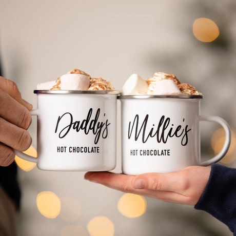Personalised Family Christmas Enamel Mugs