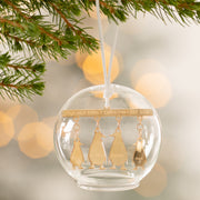 Personalised Penguin Family Glass Dome Bauble