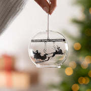 Personalised Christmas Family Sleigh Glass Dome Bauble