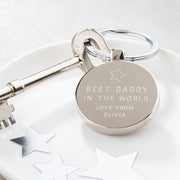 Personalised Best Daddy In The World Keyring