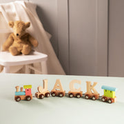 Personalised Christening Wooden Name Train