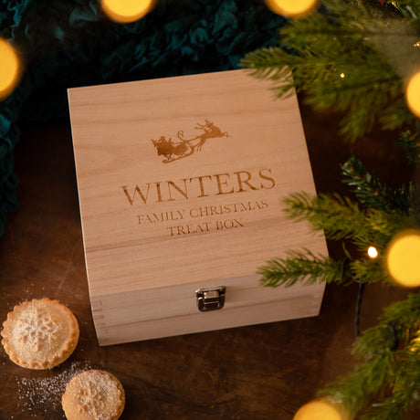 Personalised Wooden Family Christmas Eve Box