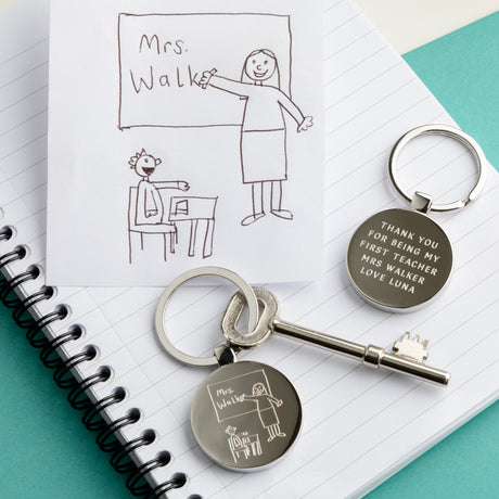 Personalised Child's Drawing Teacher Keyring