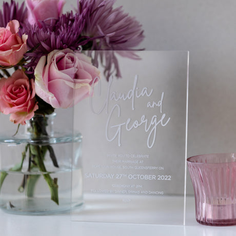 Clear Elegance Acrylic Wedding Invitations