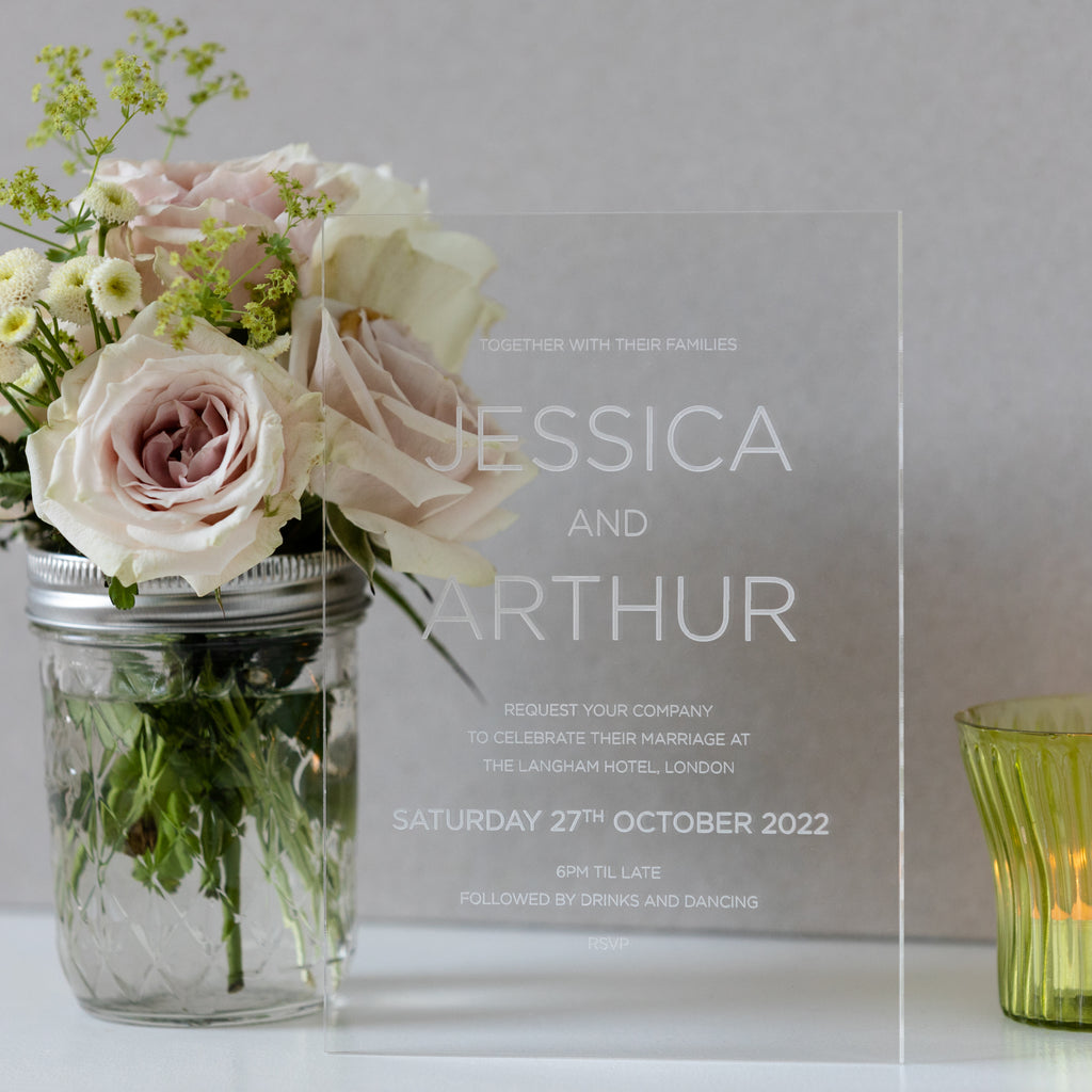 Clear Elegant Acrylic Wedding Invitations
