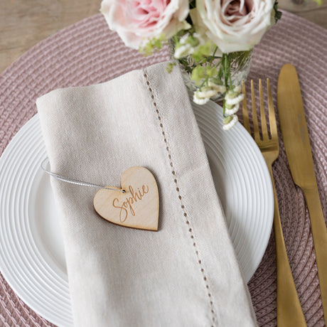 Personalised Wooden Heart Place Setting