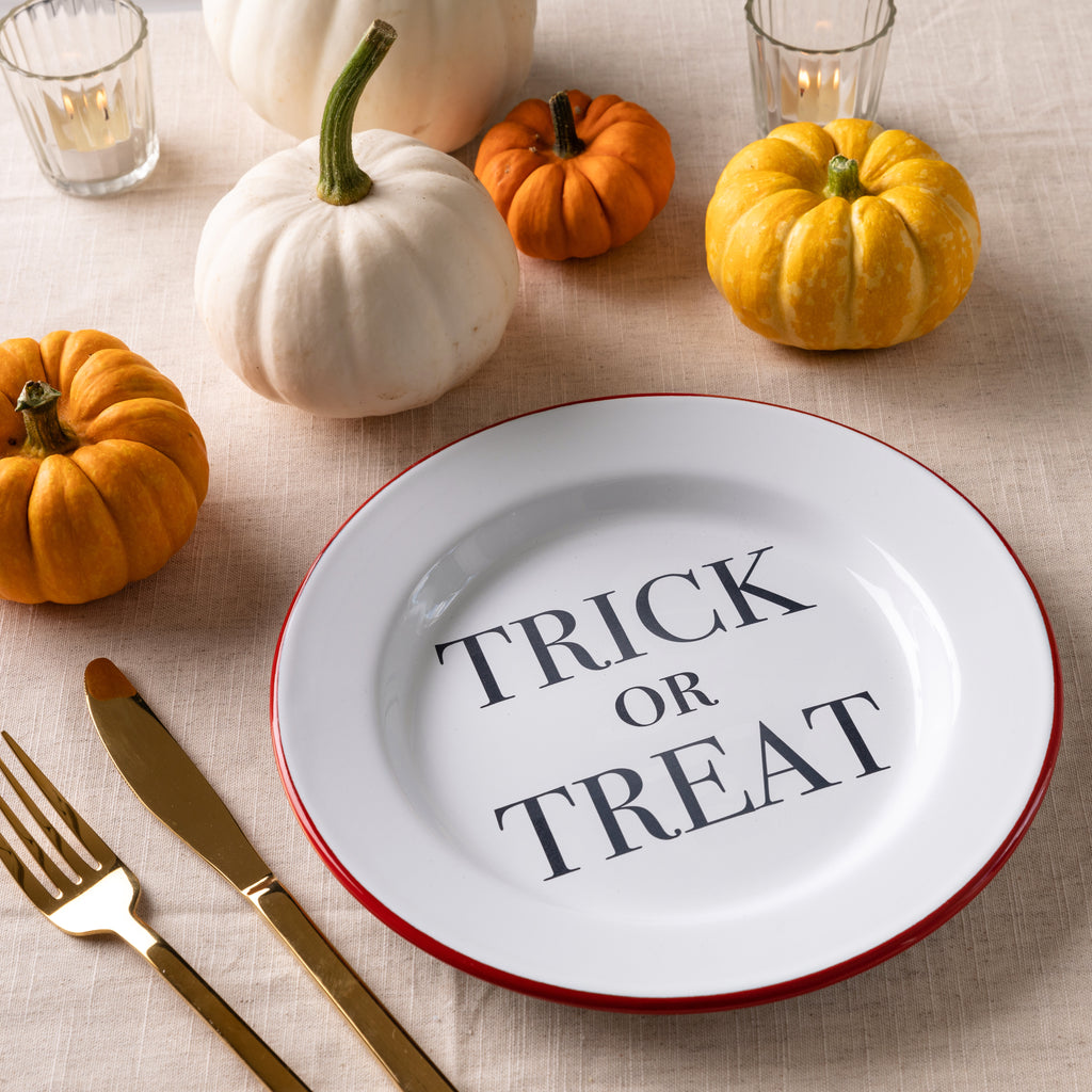 Trick Or Treat Halloween Enamel Plate