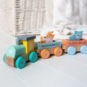 Personalised Wooden Animal Train Set