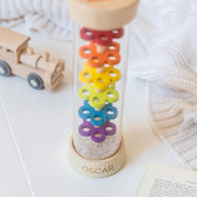 Personalised Wooden Rainbow Rainmaker Toy