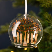 Personalised Wooden Family Tree Glass Dome Bauble