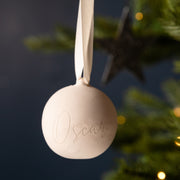 Personalised Etched Ceramic Christmas Bauble