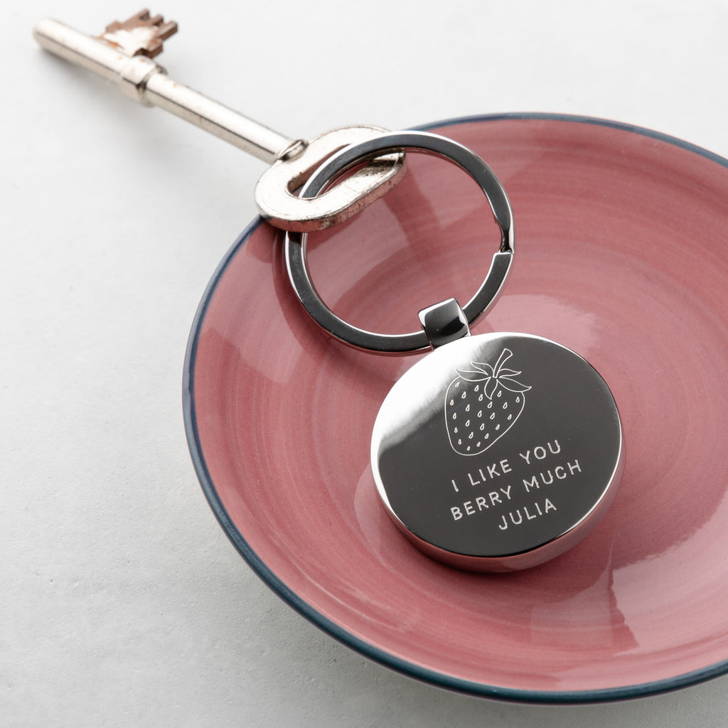 Personalised Like You Berry Much Valentine's Keyring