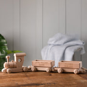 Personalised New Baby Large Wooden Train Set